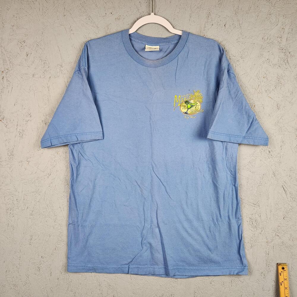 Vintage Jimmy Buffett Margaritaville Shirt Mens XL Blue Key West Tequila Graphic